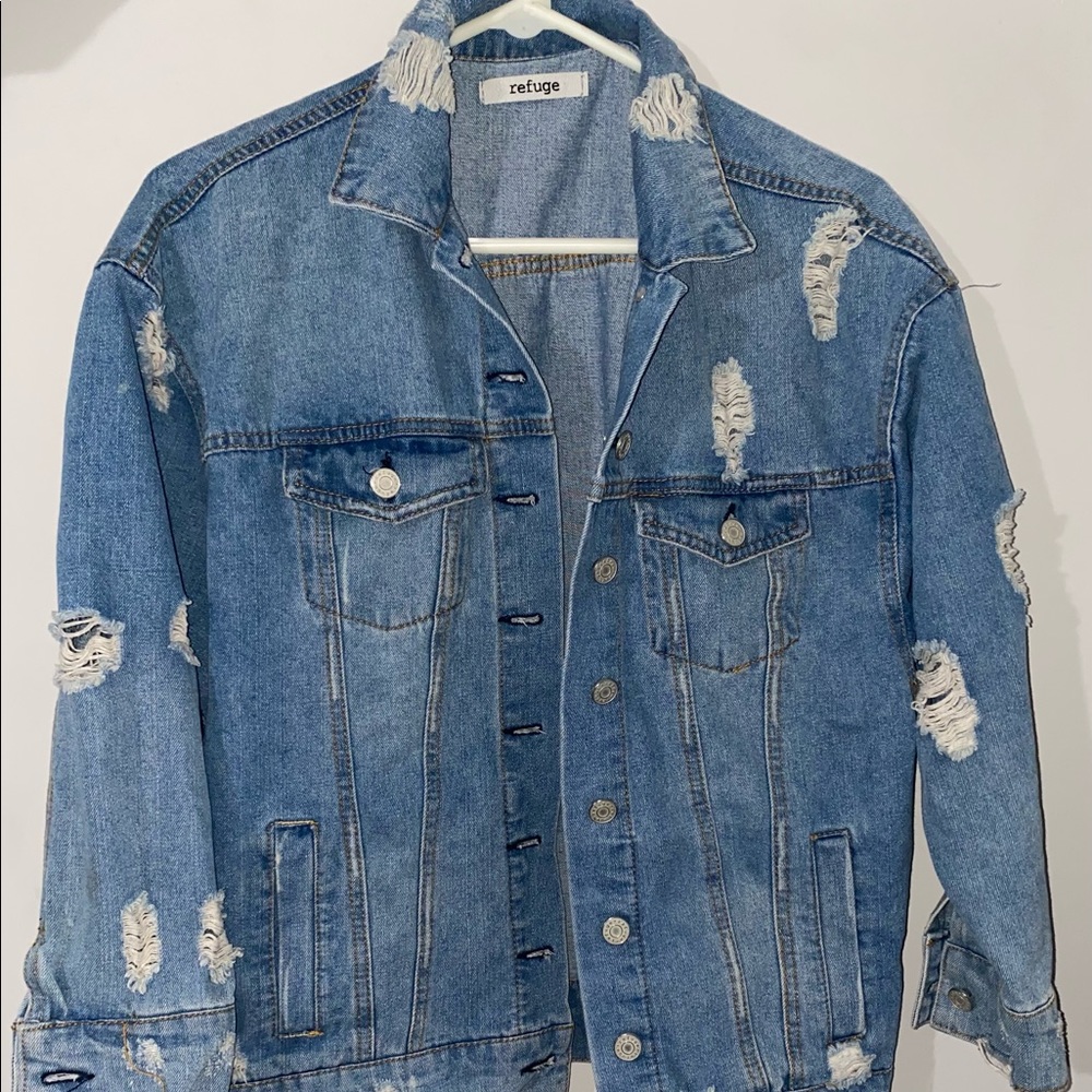 Distressed Jean jacket - Picture 1 of 6